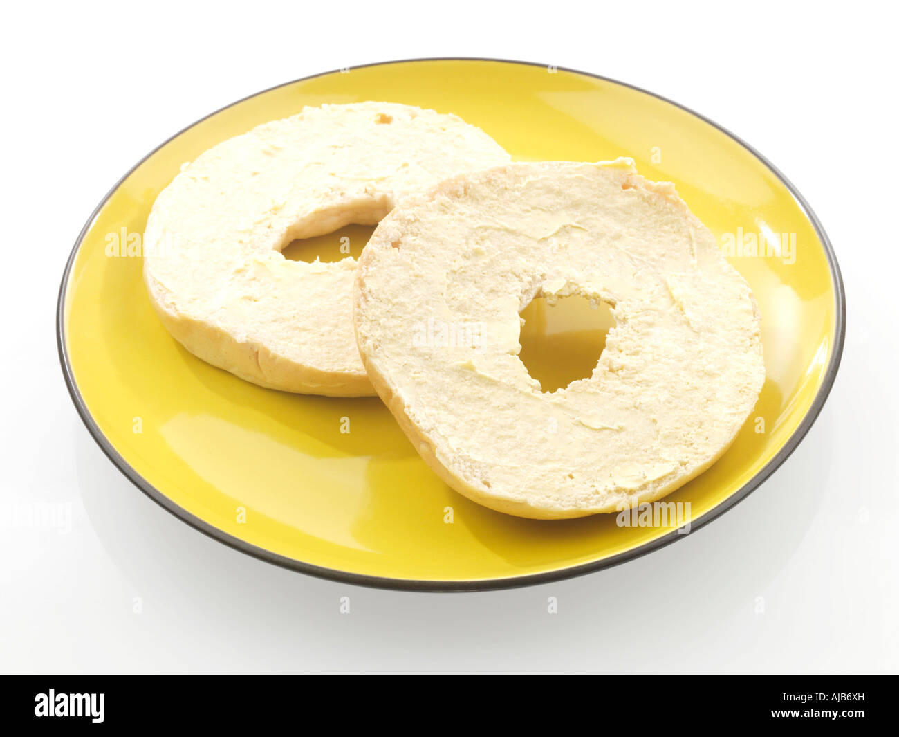 Plain Bagel with Low Fat Spread Stock Photo Alamy