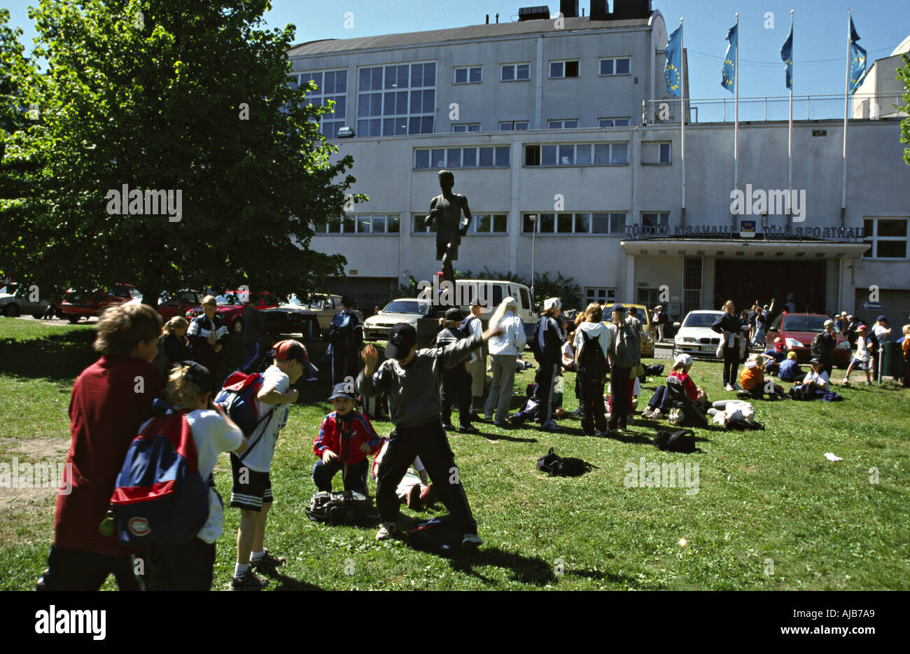 Park in the city of helsinki stock photo alamy