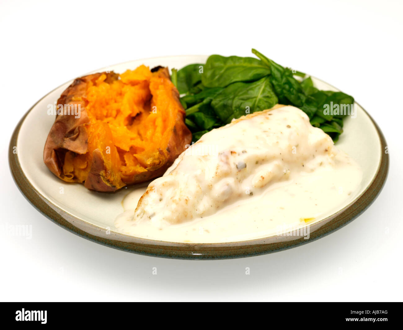 Monk Fish with Sweet Potato Stock Photo