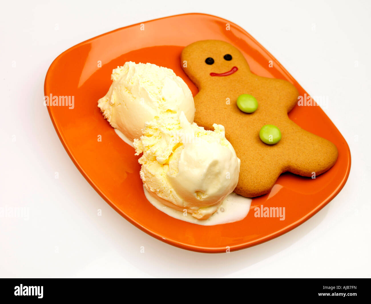 Gingerbread Man with Ice Cream Stock Photo Alamy