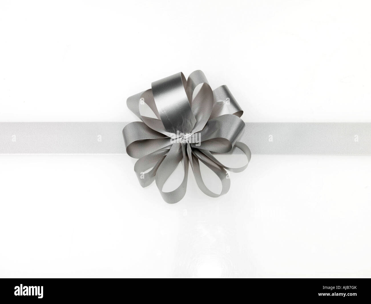 Silver Christmas Ribbons Stock Photo Alamy