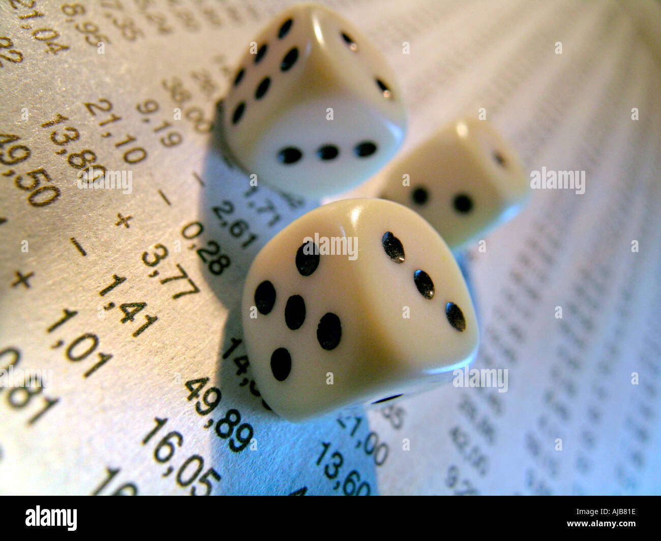 luck in the stock market direct hit for the value of share price of stock Stock Photo