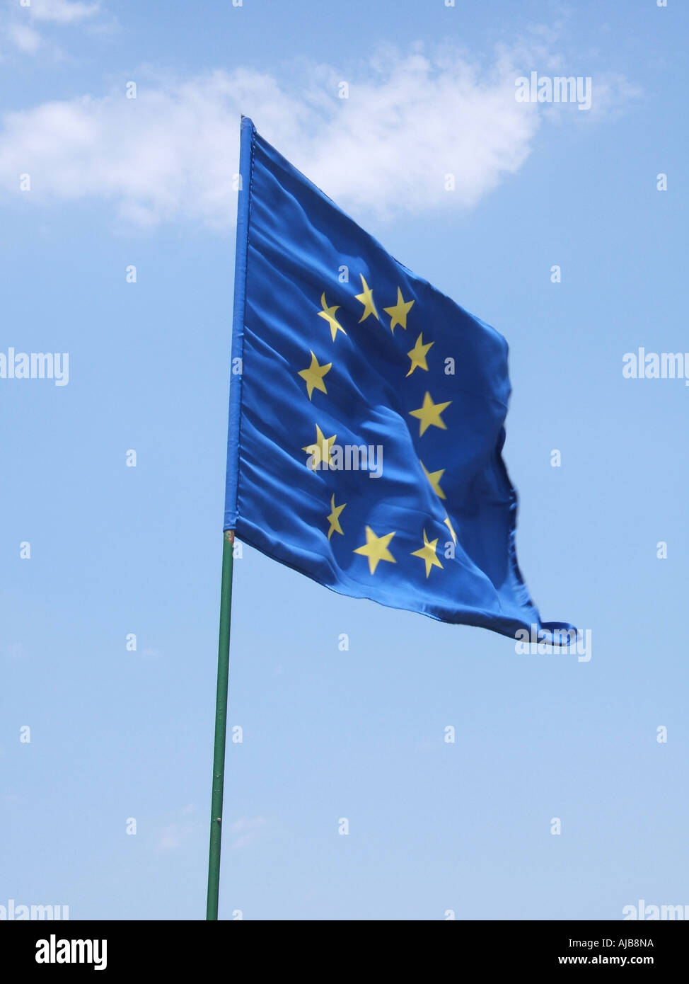european union flag flying in the wind Stock Photo - Alamy