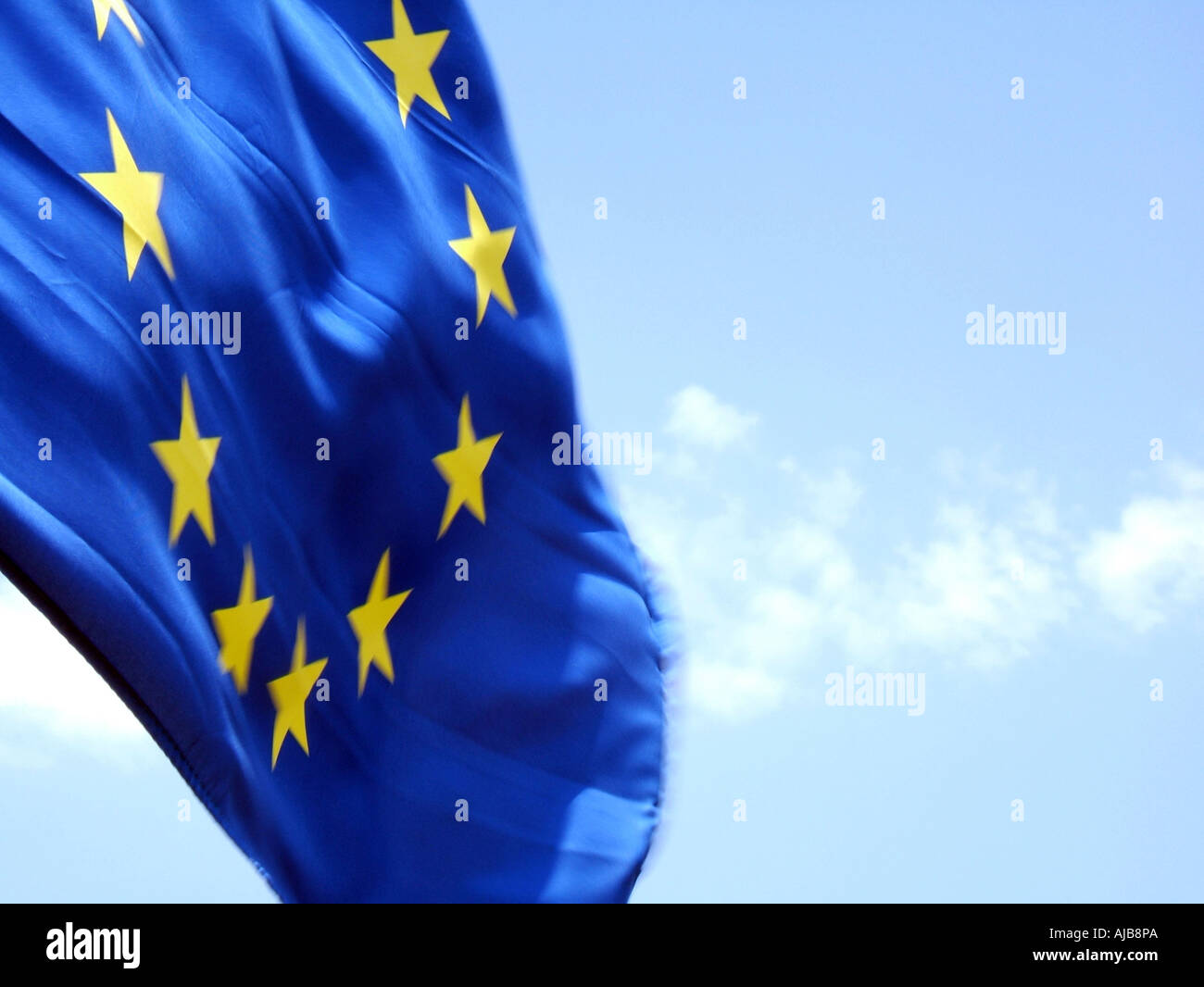 european union flag flying in the wind Stock Photo - Alamy