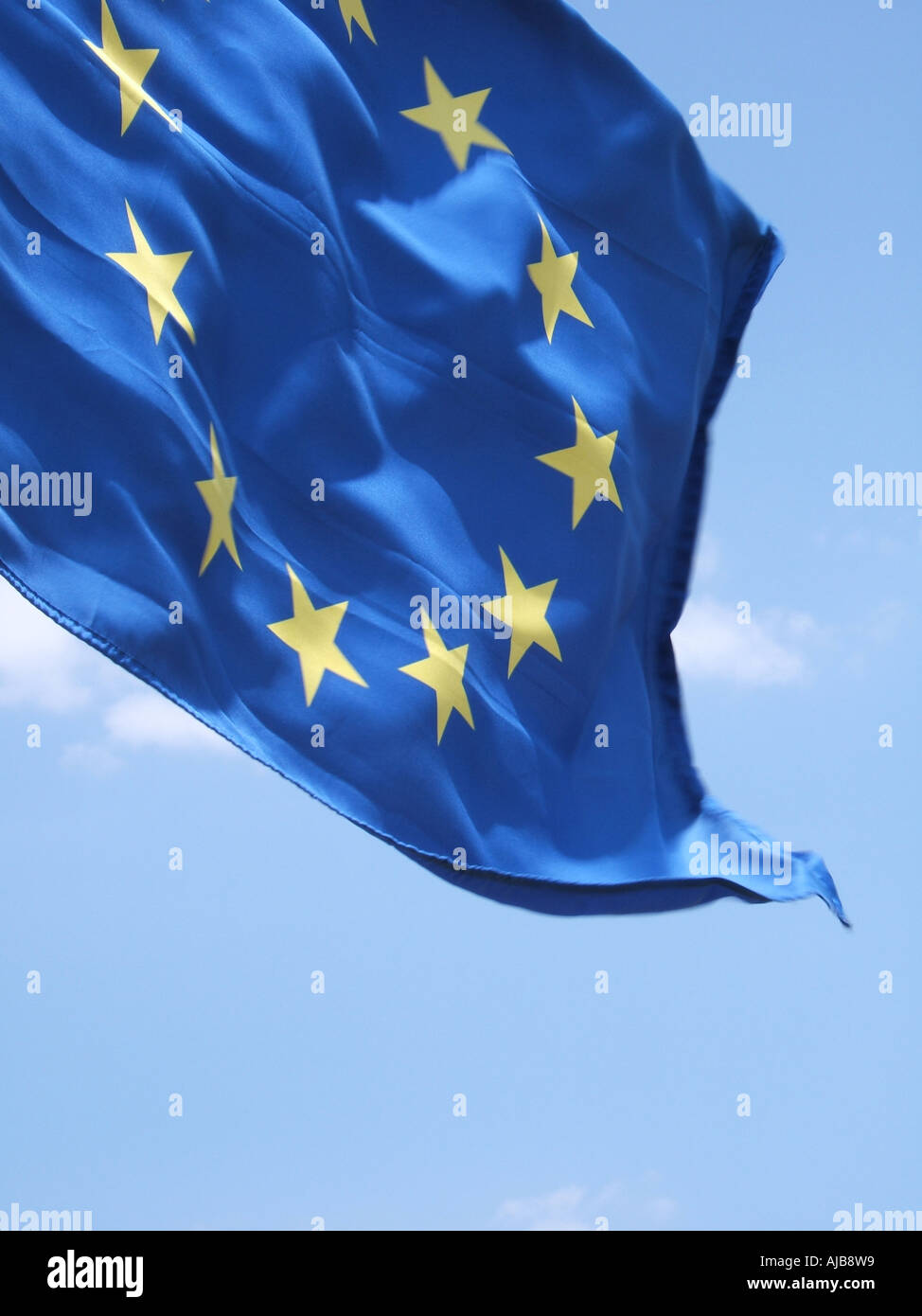 european union flag flying in the wind Stock Photo - Alamy