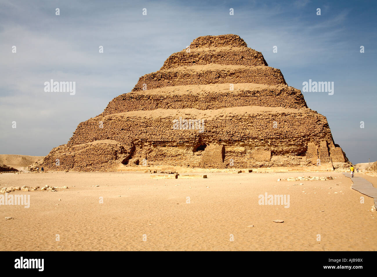 Step pyramid 2650 BC in Zoser s funerary complex Saqqara near Cairo Egypt Africa Stock Photo