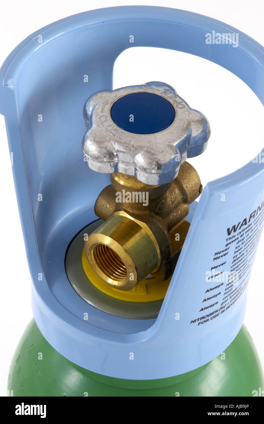 Steel cylinder containing CO2 or carbon dioxide compressed gas Stock