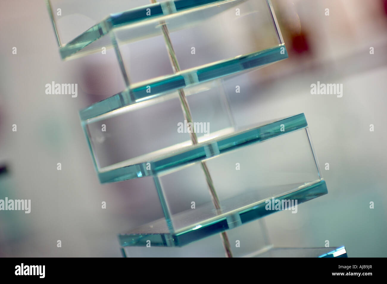 Abstract shape pattern of glass ornament art sculpture Stock Photo