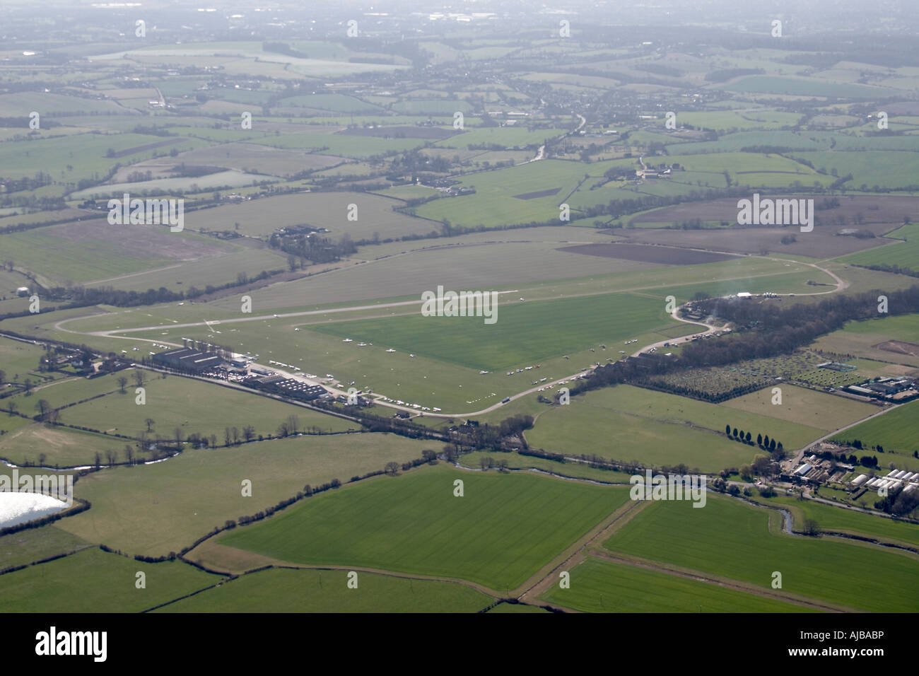 Aerial view south of country fields Romford London RM4 England UK Stock Photo