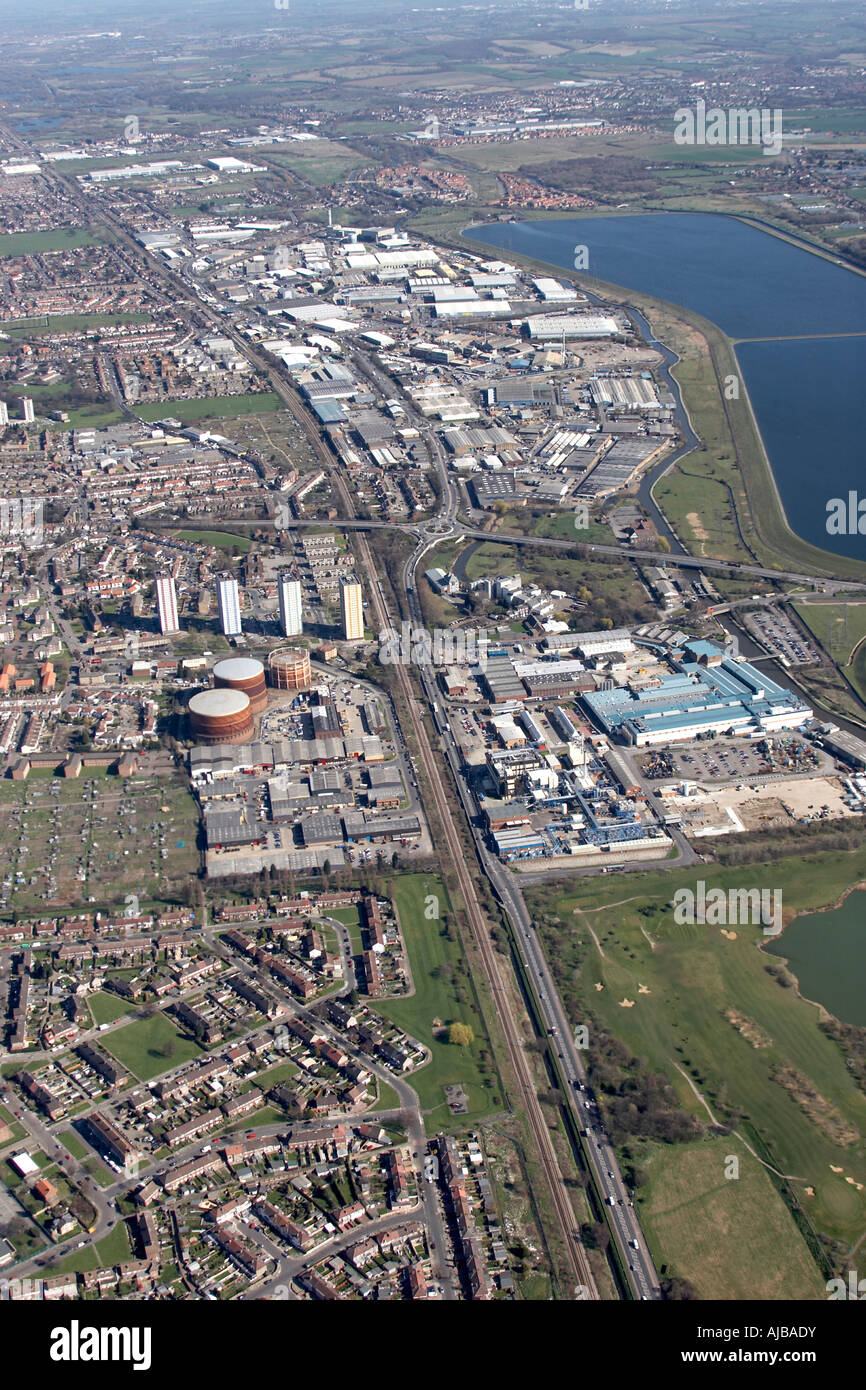 Aerial view north east of Brimsdown and Riverside Industrial Estate