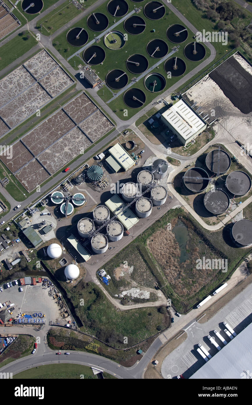 Aerial view north east of Pickett s Lock Sewage Works Edmonton London