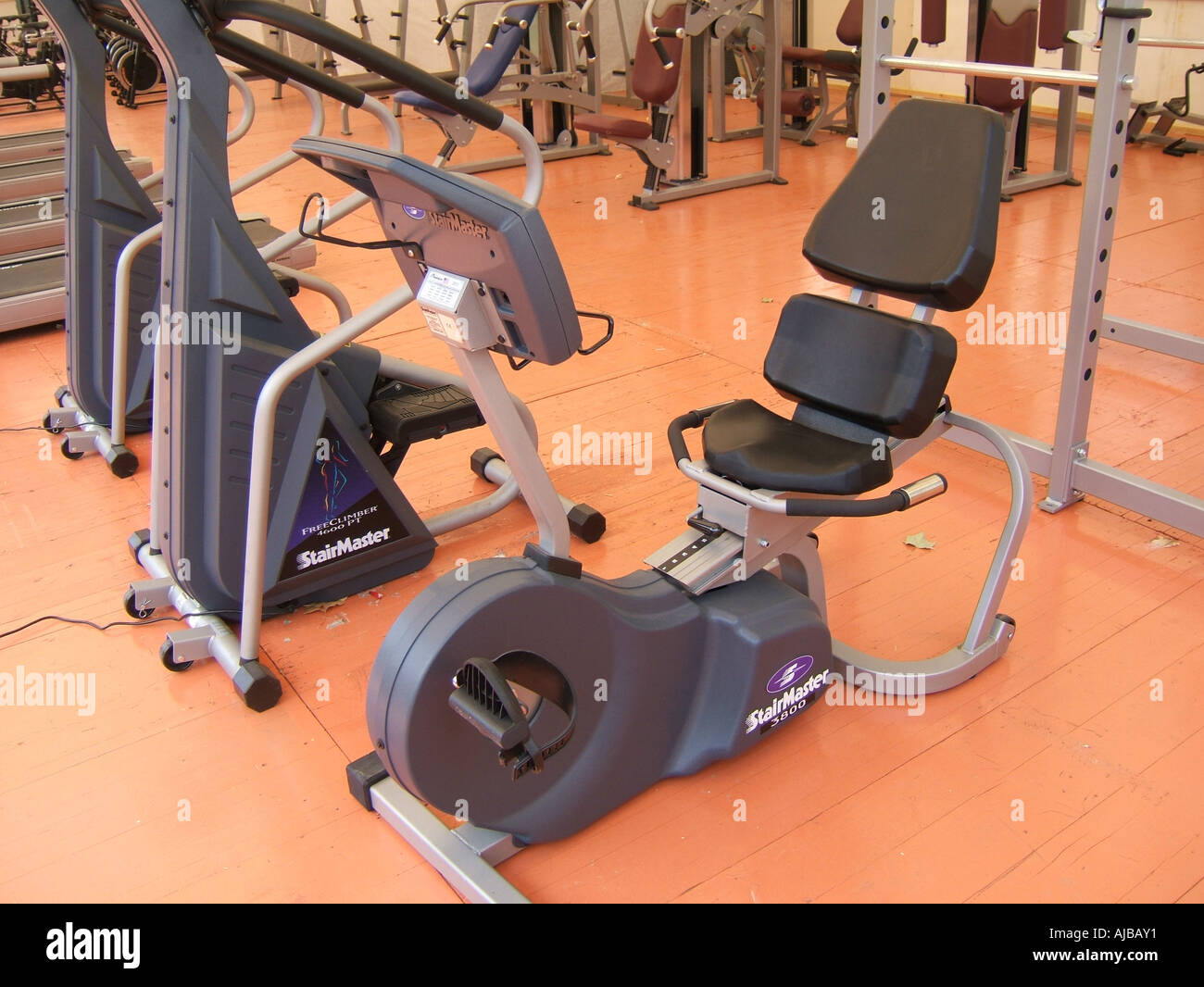 modern exercise equipment in gym Stock Photo Alamy