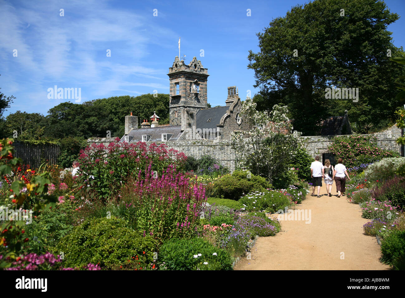 The gardens of La Seigneurie a lovely peaceful place to visit on Sark Stock Photo