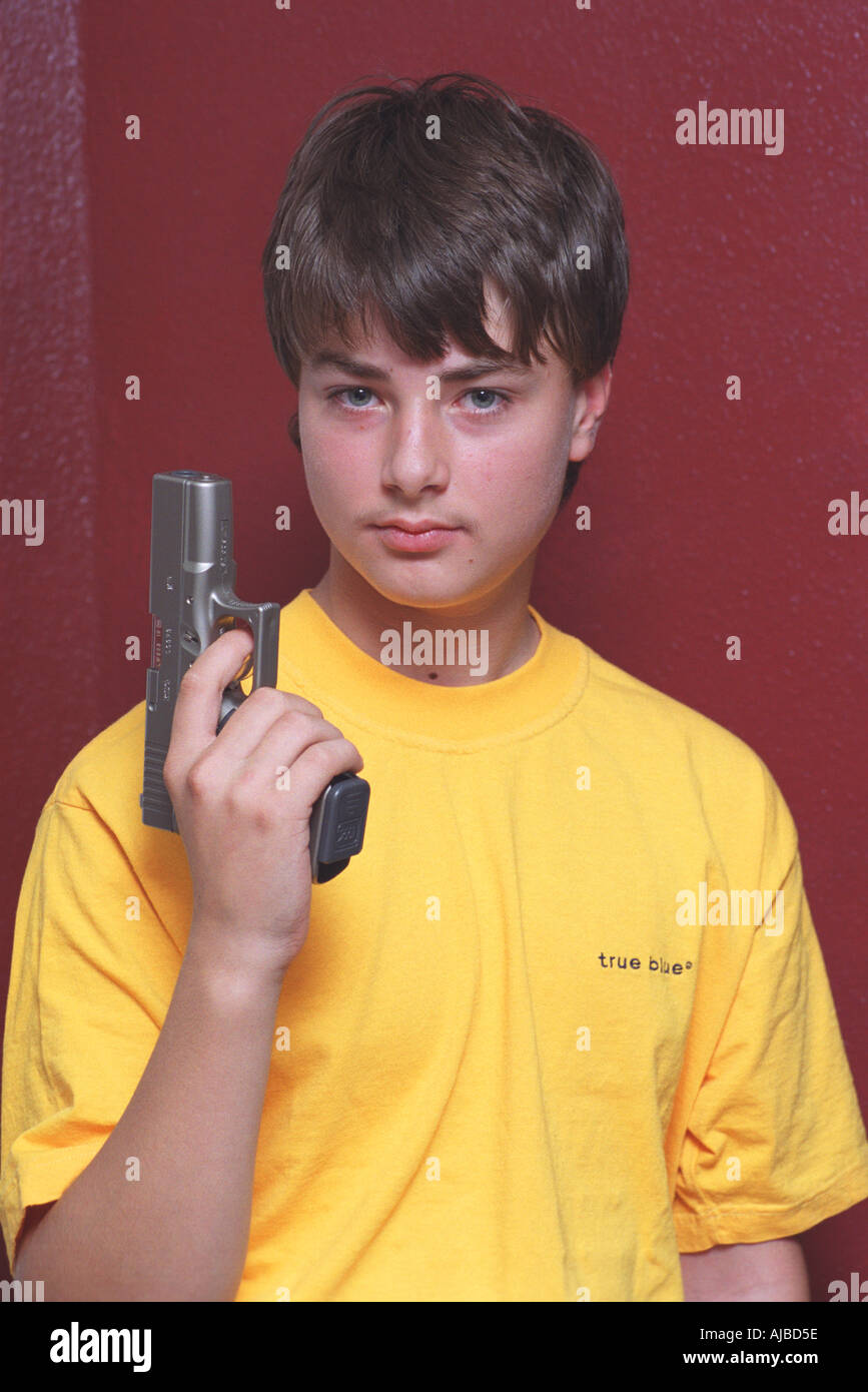 Boy with gun Stock Photo Alamy