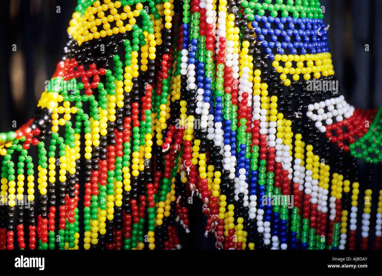 Ethnic, culture, closeup, detail, colourful African bead dress, art