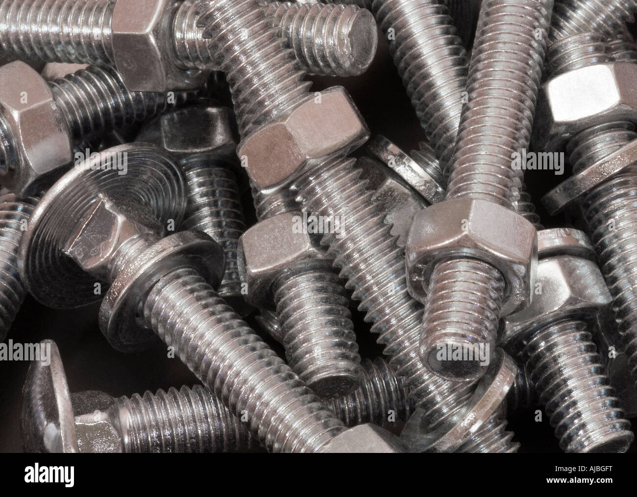 close up of nuts and bolts for DIY made of iron and bolt together wood