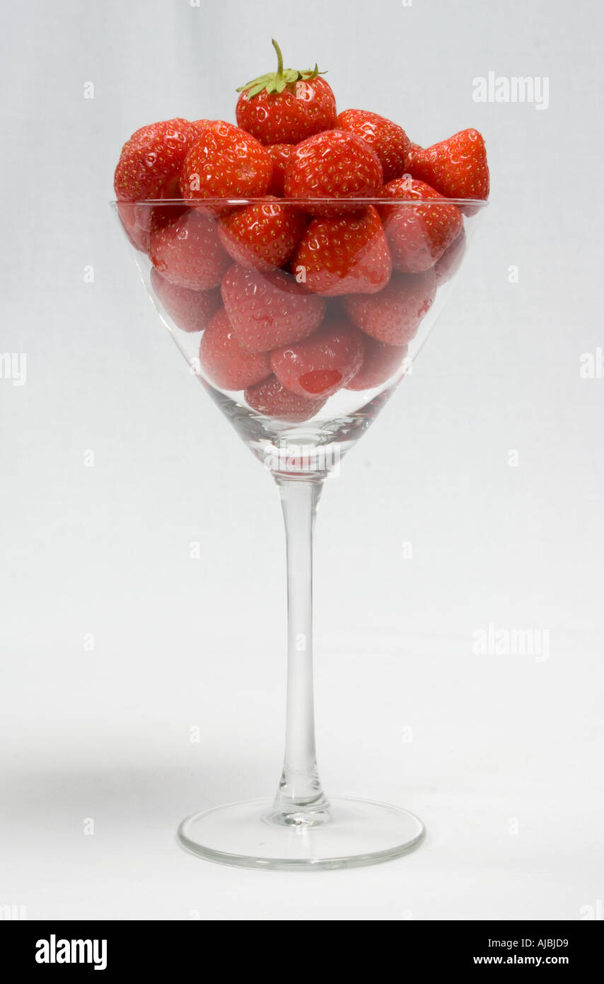 A glass full of strawberries Stock Photo - Alamy
