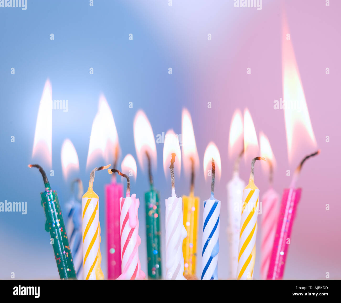 Birthday cake candles and balloons Stock Photo Alamy