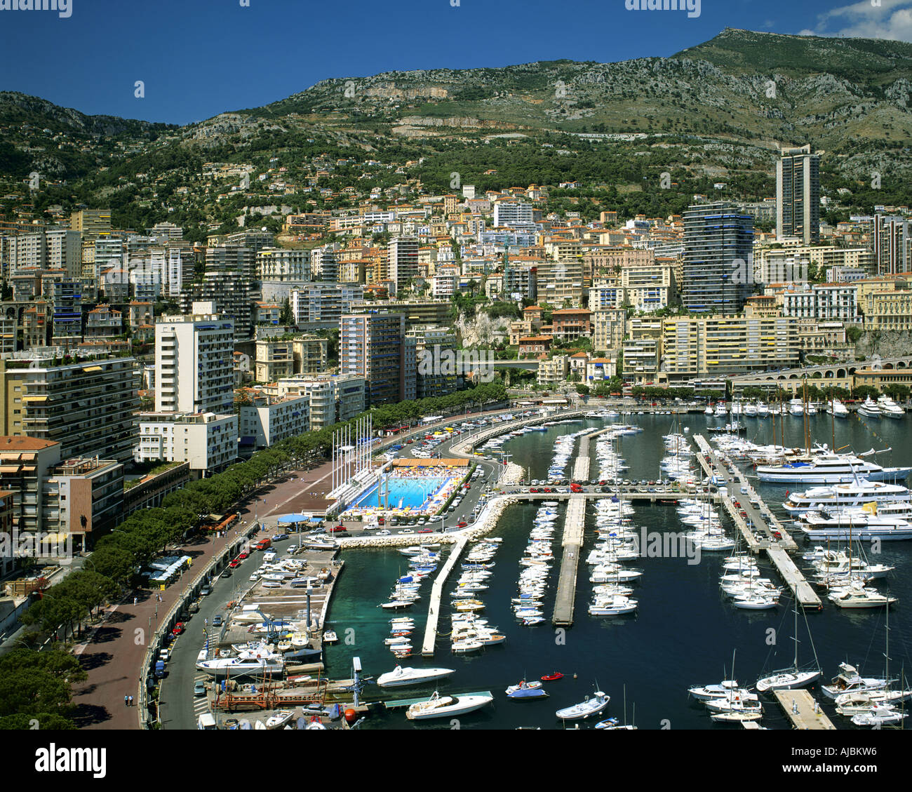 MC - MONTE CARLO: View of town and harbour Stock Photo