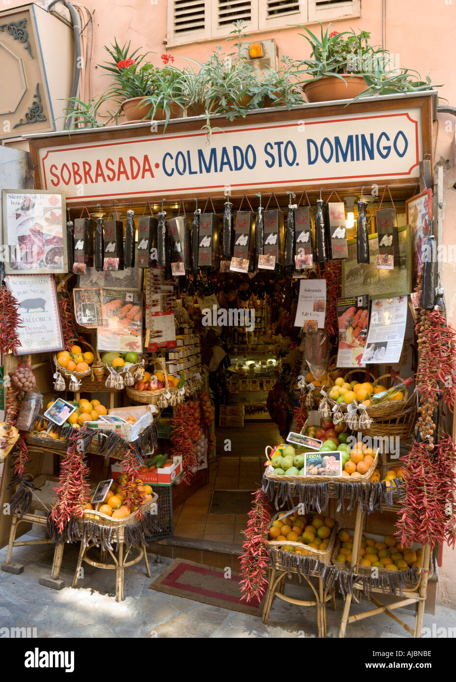 Local shop in the historic City Centre, Palma, Mallorca, Spain Stock Photo