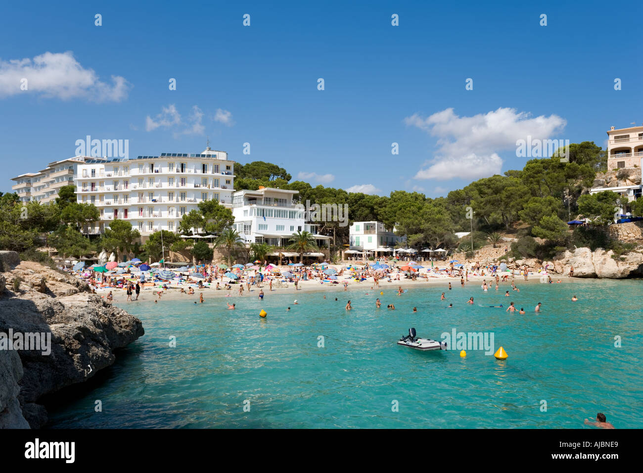 Beach, Cala Santanyi, East Coast, Mallorca, Spain Stock Photo