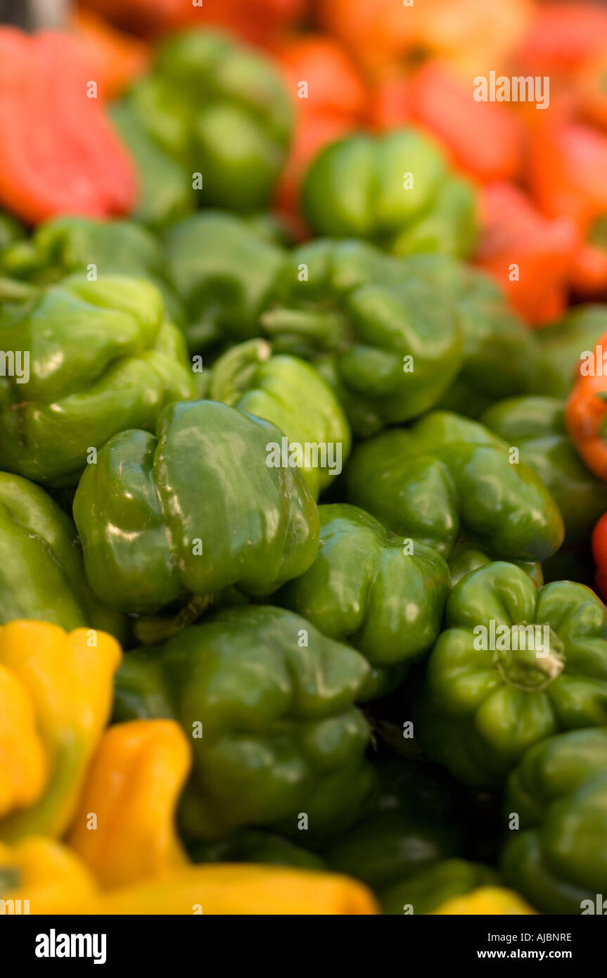 Green peppers in market hi-res stock photography and images - Alamy