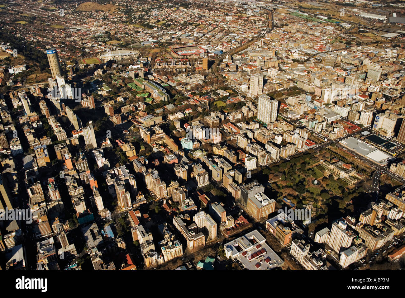 Aerial View over Johannesburg CBD Stock Photo Alamy