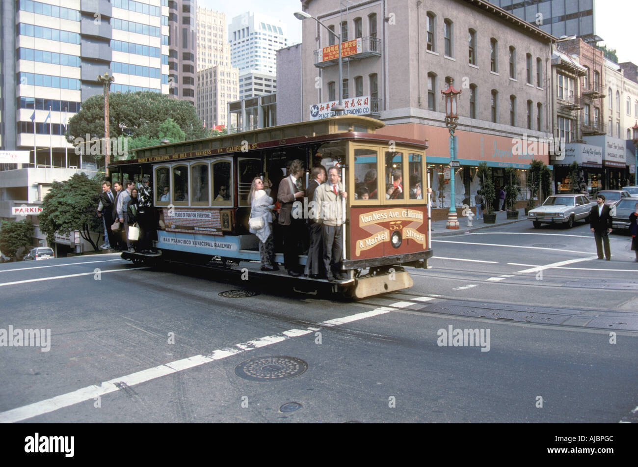 California Street Cable Car San Francisco Municipal Railway Stock Photo