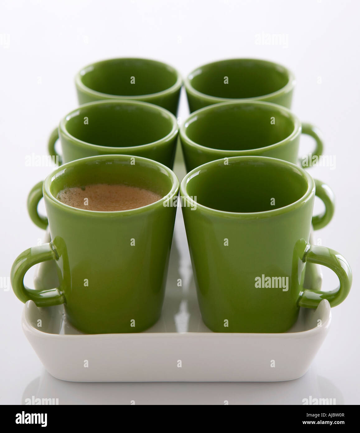 Green Coffee Mugs One Full Stock Photo Alamy
