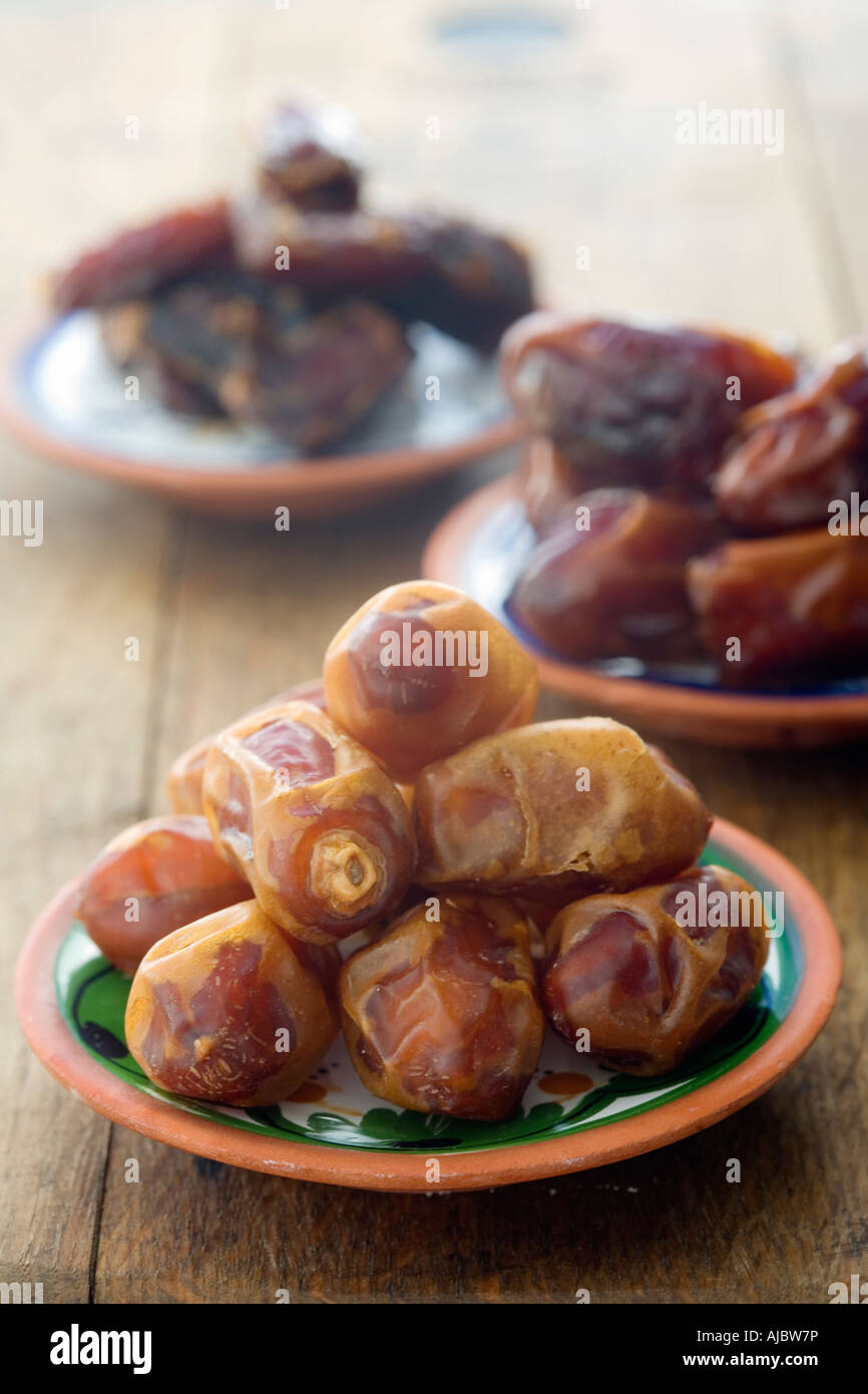Ceramic Plates with Egyptian and Saudi Dates Stock Photo Alamy