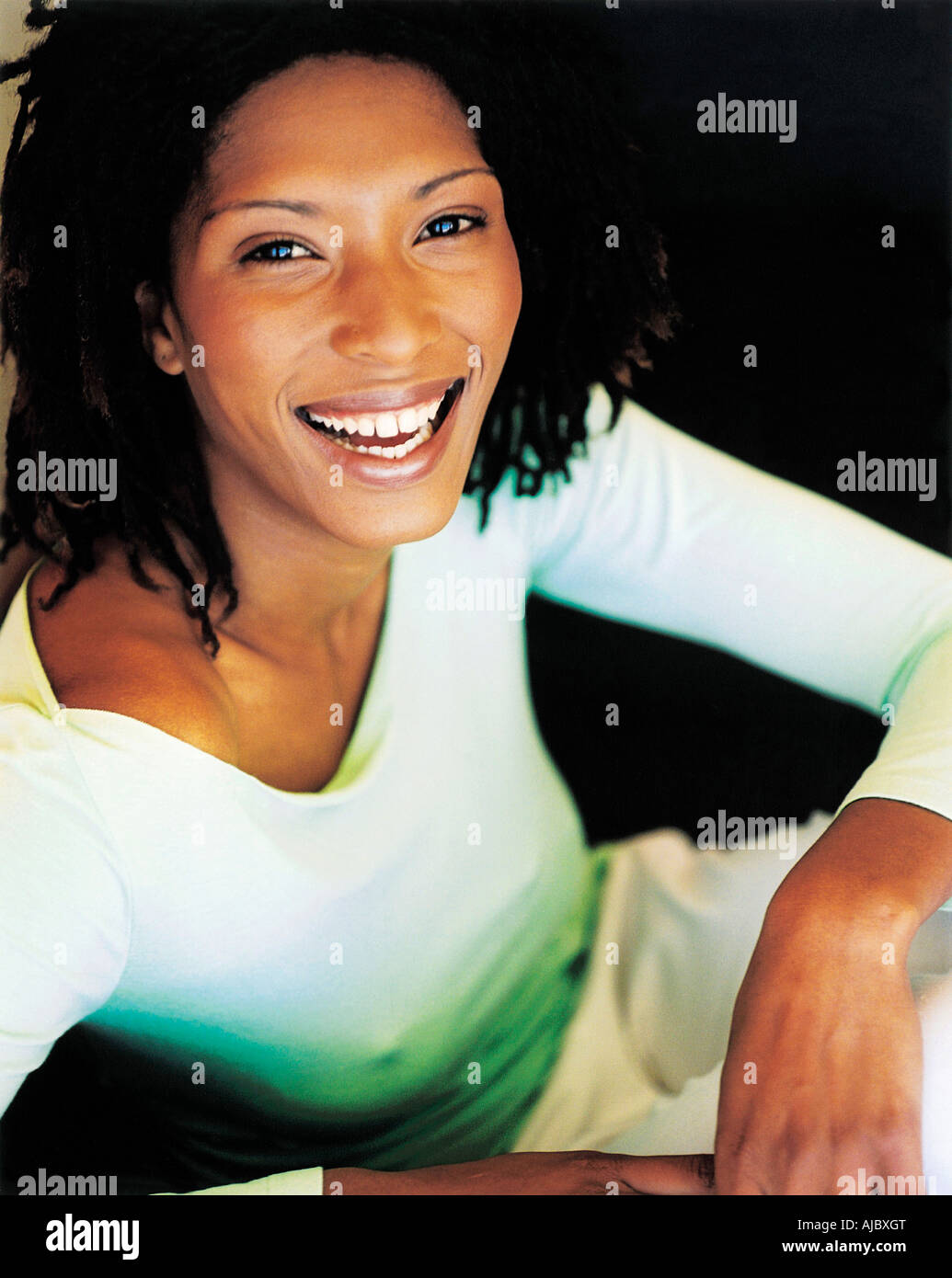 Portrait of an African Woman Smiling Stock Photo