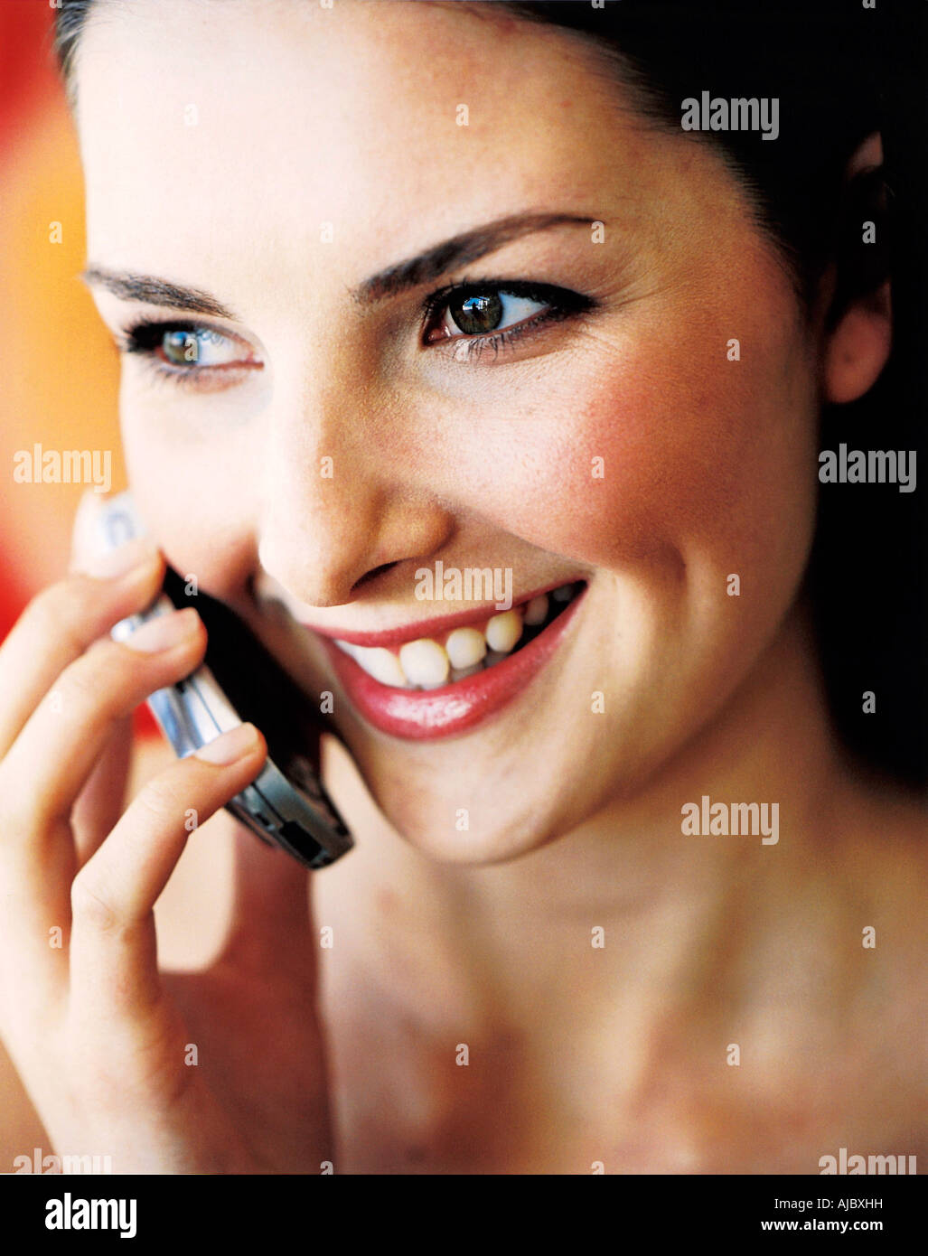 Young Woman on a Cell Phone Stock Photo