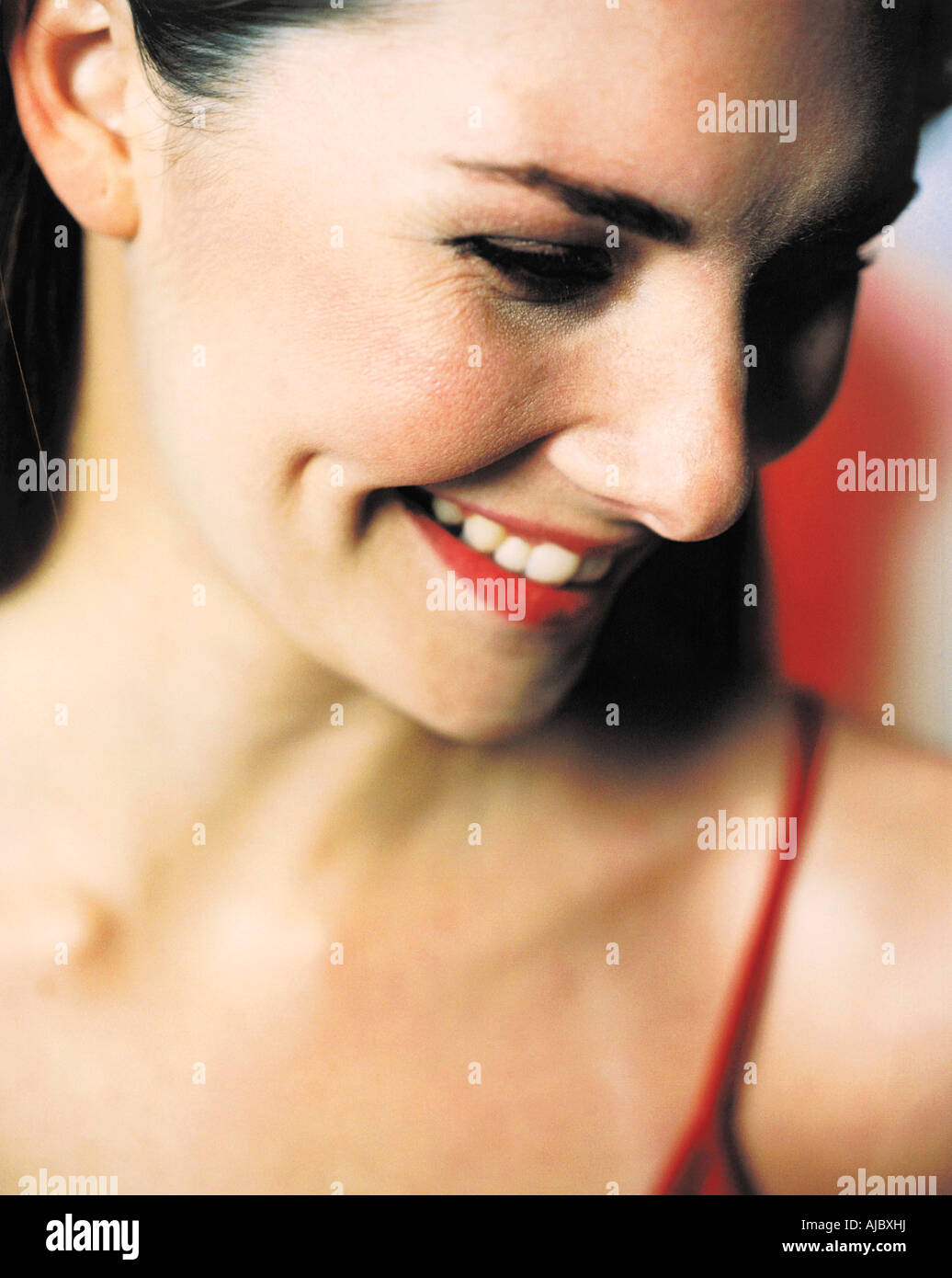 Portrait of a Young Woman Smiling Stock Photo