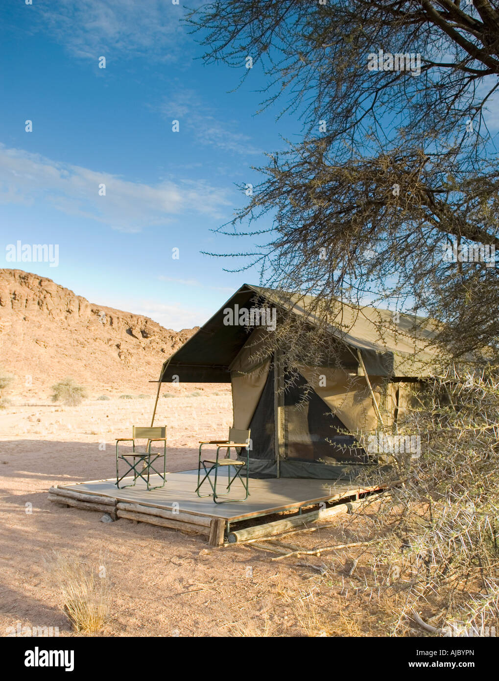 Chairs on the Balcony of a Safari Tent Stock Photo Alamy