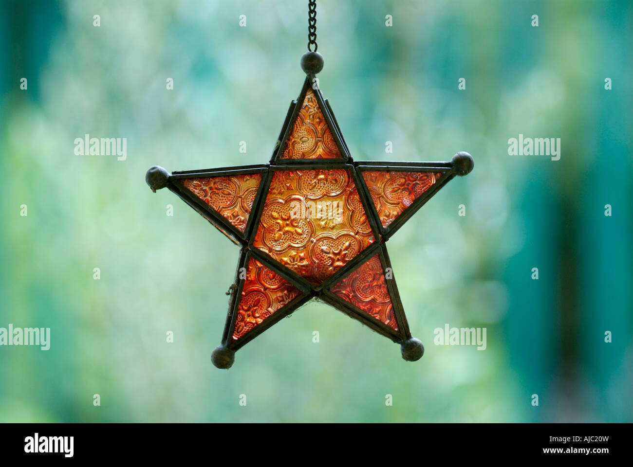 Painted Glass Star Stock Photo