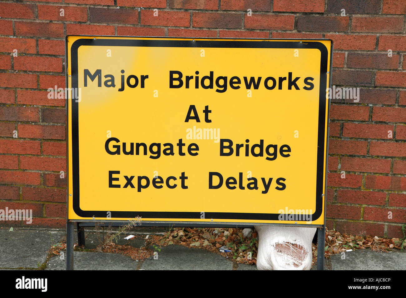 Roadworks Delay sign 001 Stock Photo - Alamy