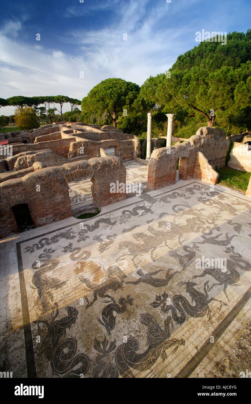 Baths Of Neptune In The Ancient Roman Town Of Ostia, Italy Stock Photo