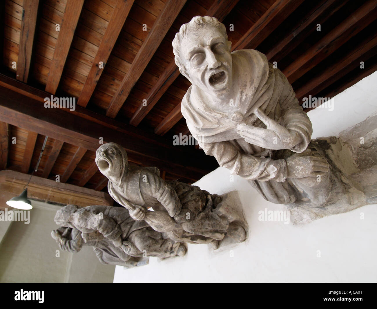 Gargoyles that have been removed from the Blois Chateau for restoration Loire valley France Stock Photo