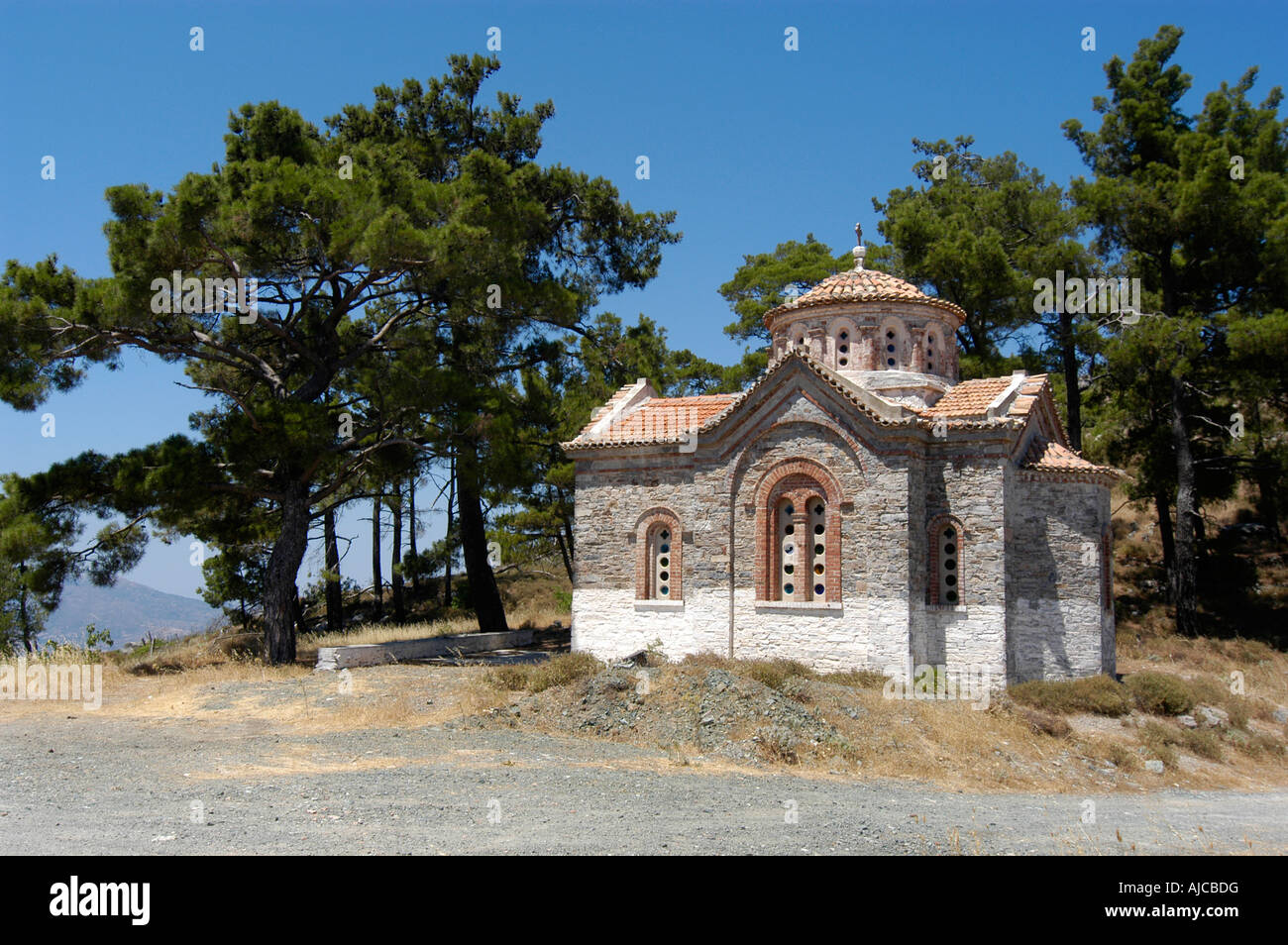 Little church at Samos island Stock Photo