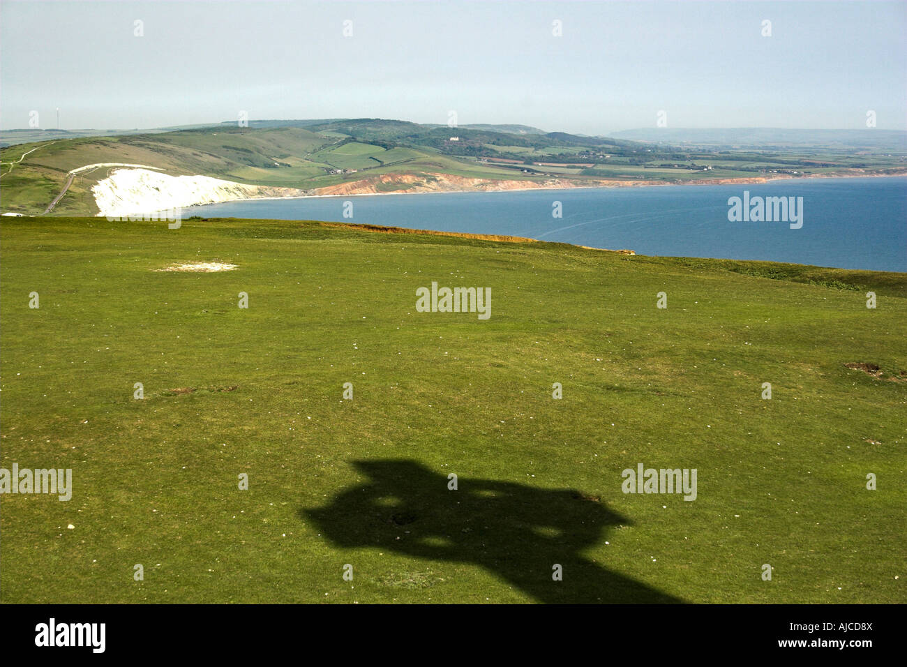 Looking over to Compton Bay from Tennyson Down, Isle of Wight Stock