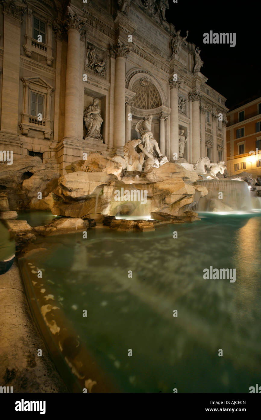 Trevi Fountain At Night, Rome, Italy Stock Photo
