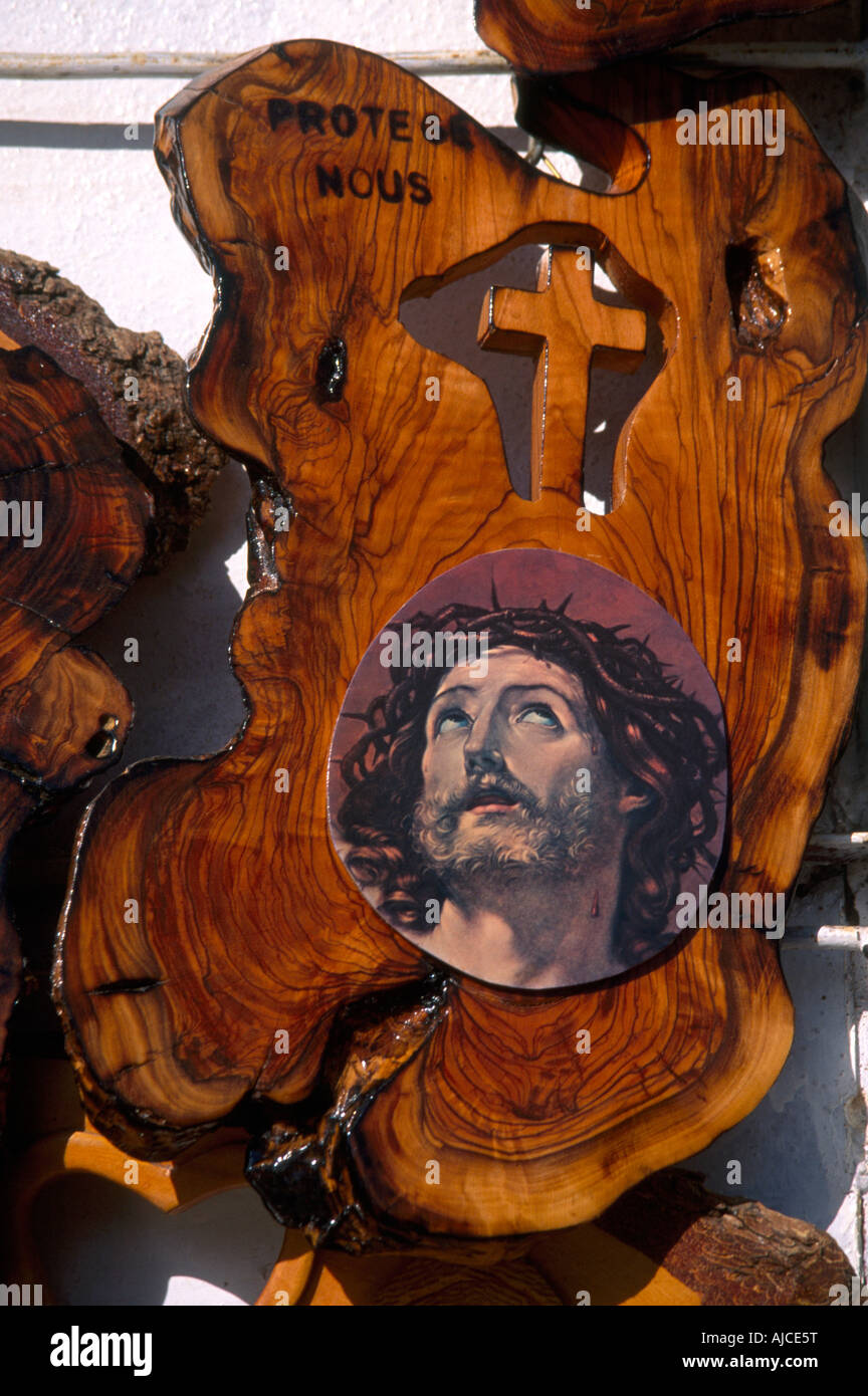 Lebanon Christ With Thorns On Wood From Cedars Of Lebanon Stock Photo