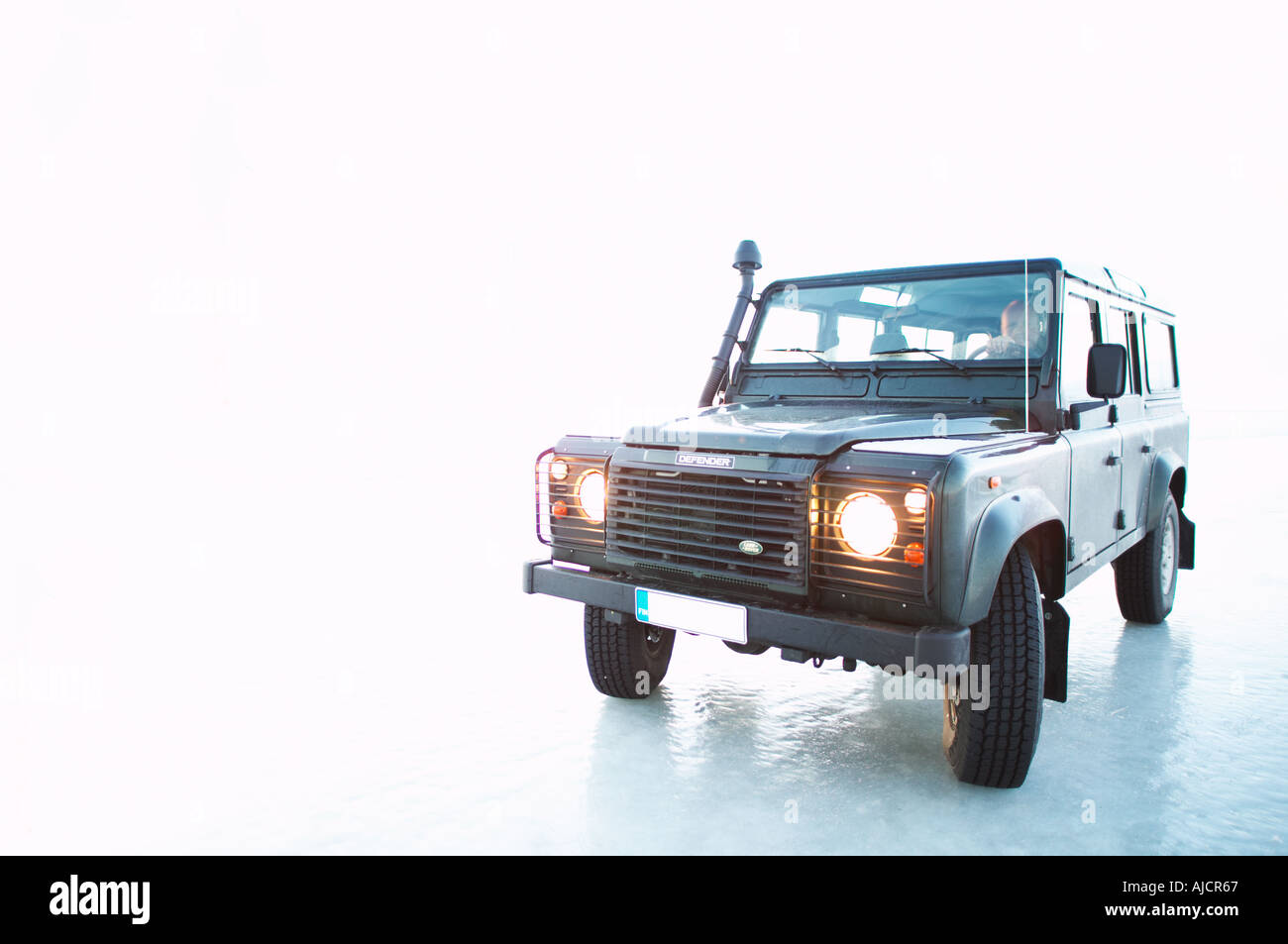 Land Rover on sea ice, Finland Stock Photo - Alamy