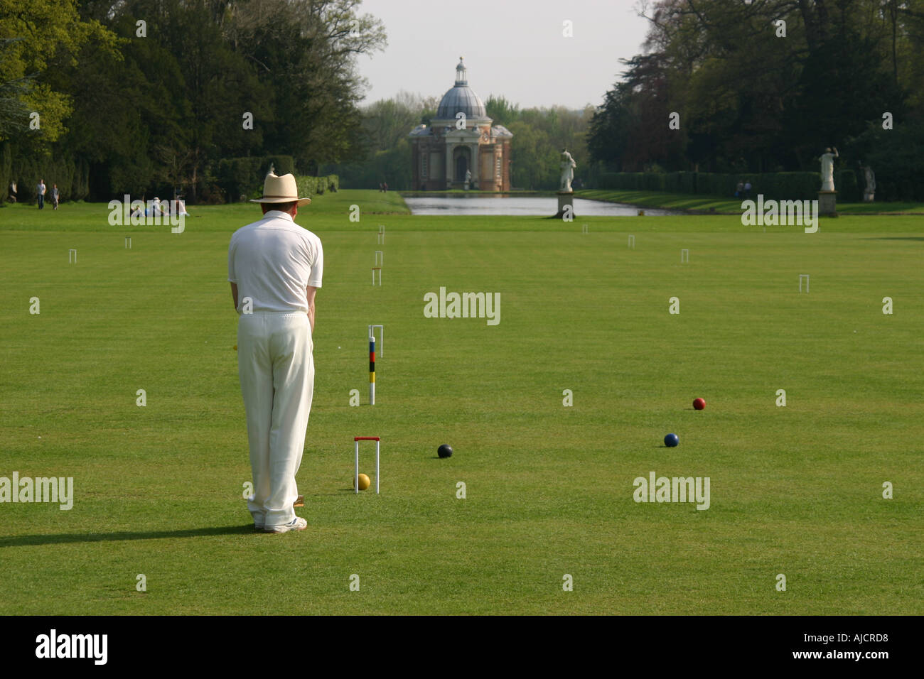 Croquet lawn at Wrest Park Silsoe Stock Photo Alamy