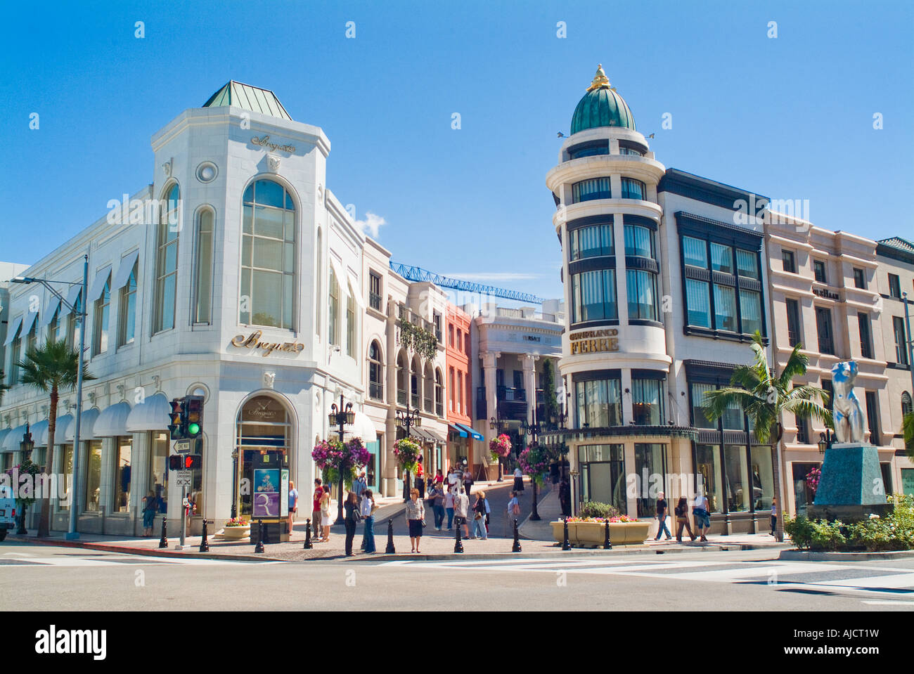 Rodeo Drive shopping area in Beverly Hills Los Angeles California Stock ...