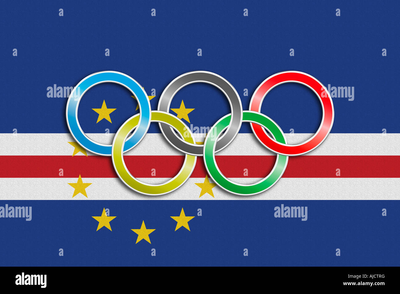 Flag of Cape Verde with olympic symbol Stock Photo Alamy