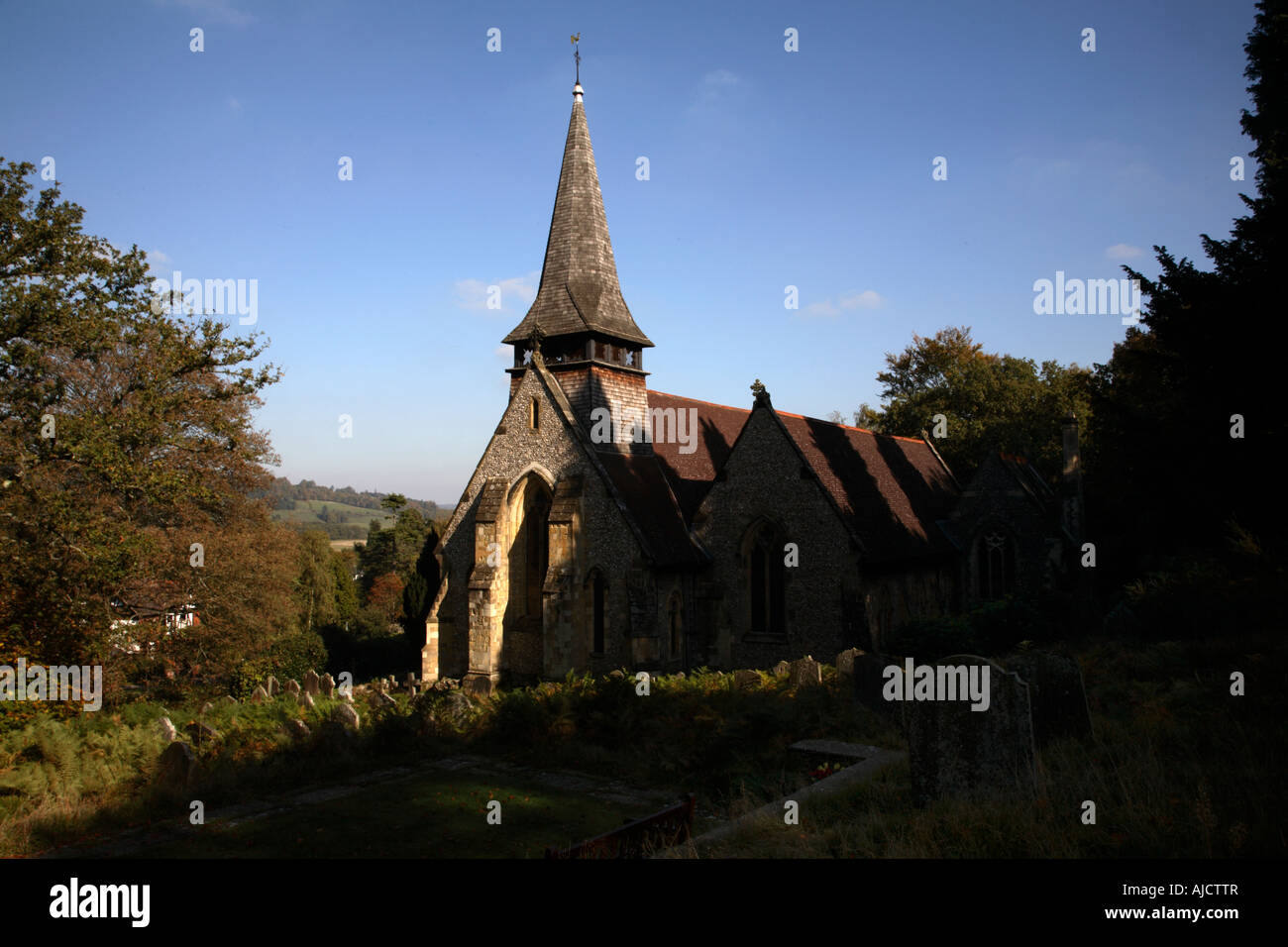 Graveyard Holy Trinity Church Westcott Surrey England Stock Photo Alamy