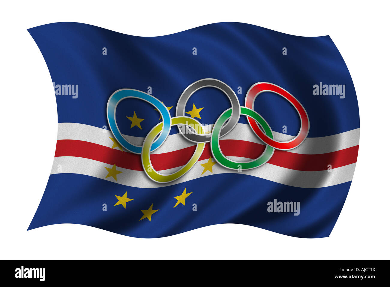 Flag of Cape Verde with olympic symbol Stock Photo Alamy