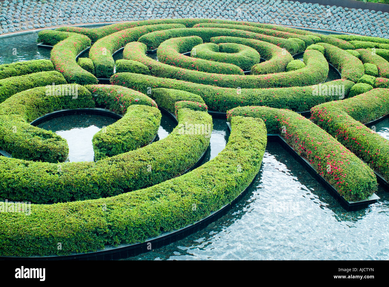 Exterior view of John Paul Getty Center garden in Los Angeles California United States Stock Photo