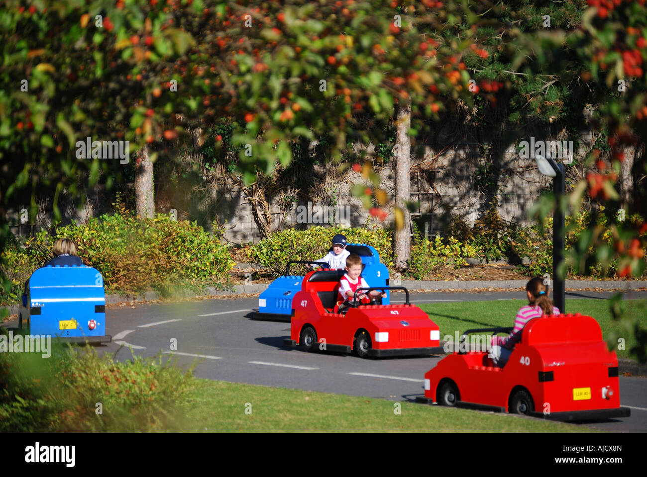 Children in electric cars, Driving School, Legoland Windsor, Windsor